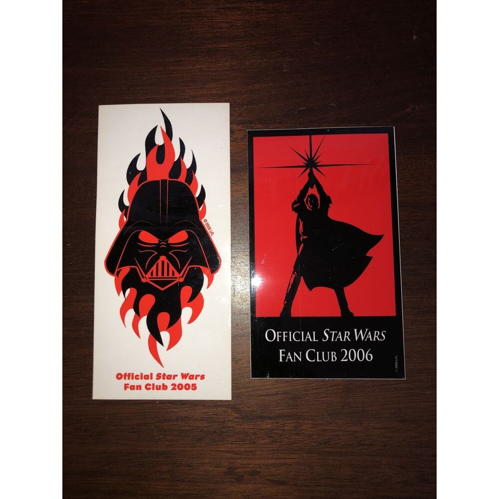 Star Wars LucasFilm Official Fan Club 2005 2006 stickers Dearth Vadar Luke‎